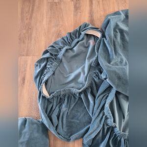 Sofa Seat Covers Velvet Peacock Blue